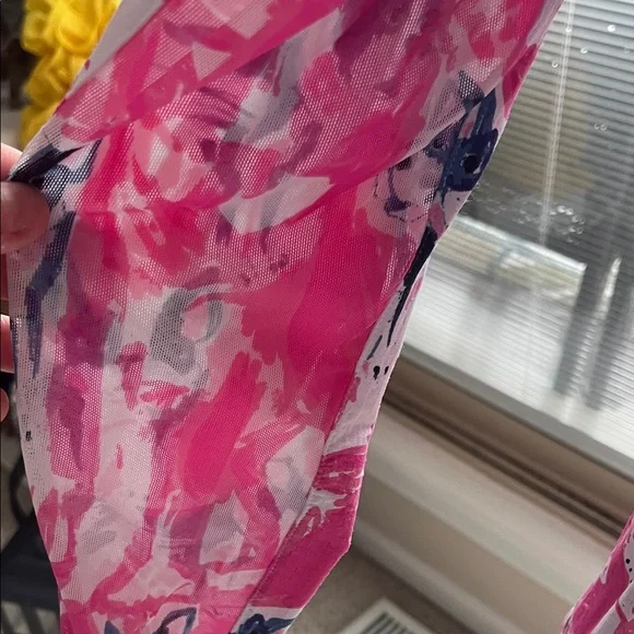 IBKUL Pink and Blue Frenchie Patterned Long Sleeve Golf Top - Picture 4 of 4